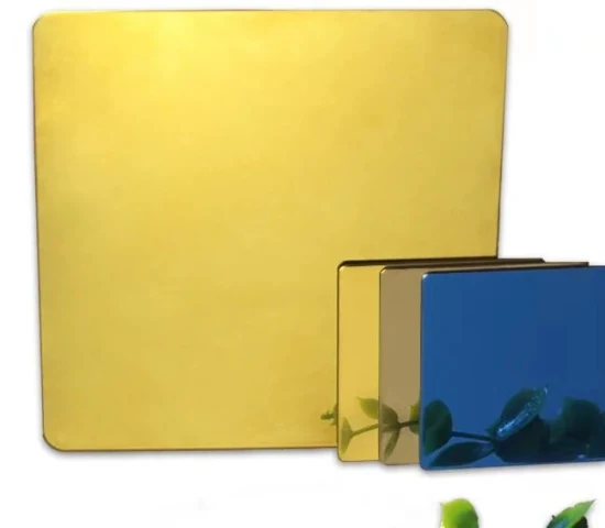Hxc PVD-Spiegel, goldfarben beschichtet, goldene Beschichtung, dekoratives Edelstahlblech und Platte, 201 Edelstahlblech